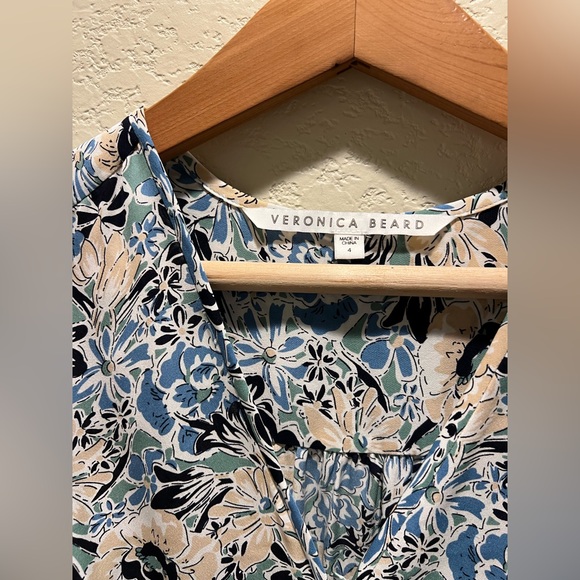 Veronica Beard Riggins Silk Floral Mini Dress Long Sleeve Size 4 - Picture 6 of 12